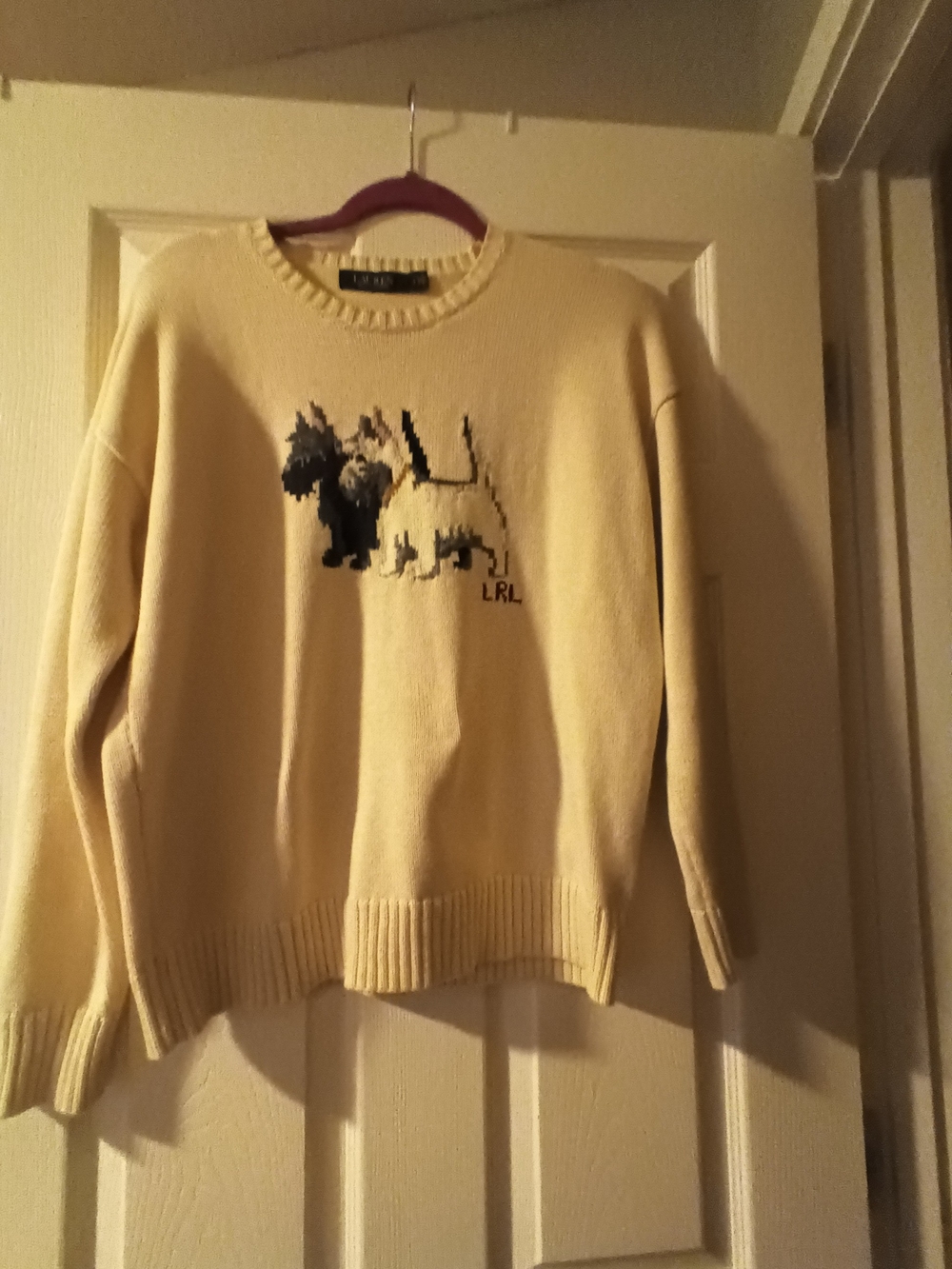 Ralph Lauren Creat Crewneck Sweater with Scottie Dog Motif